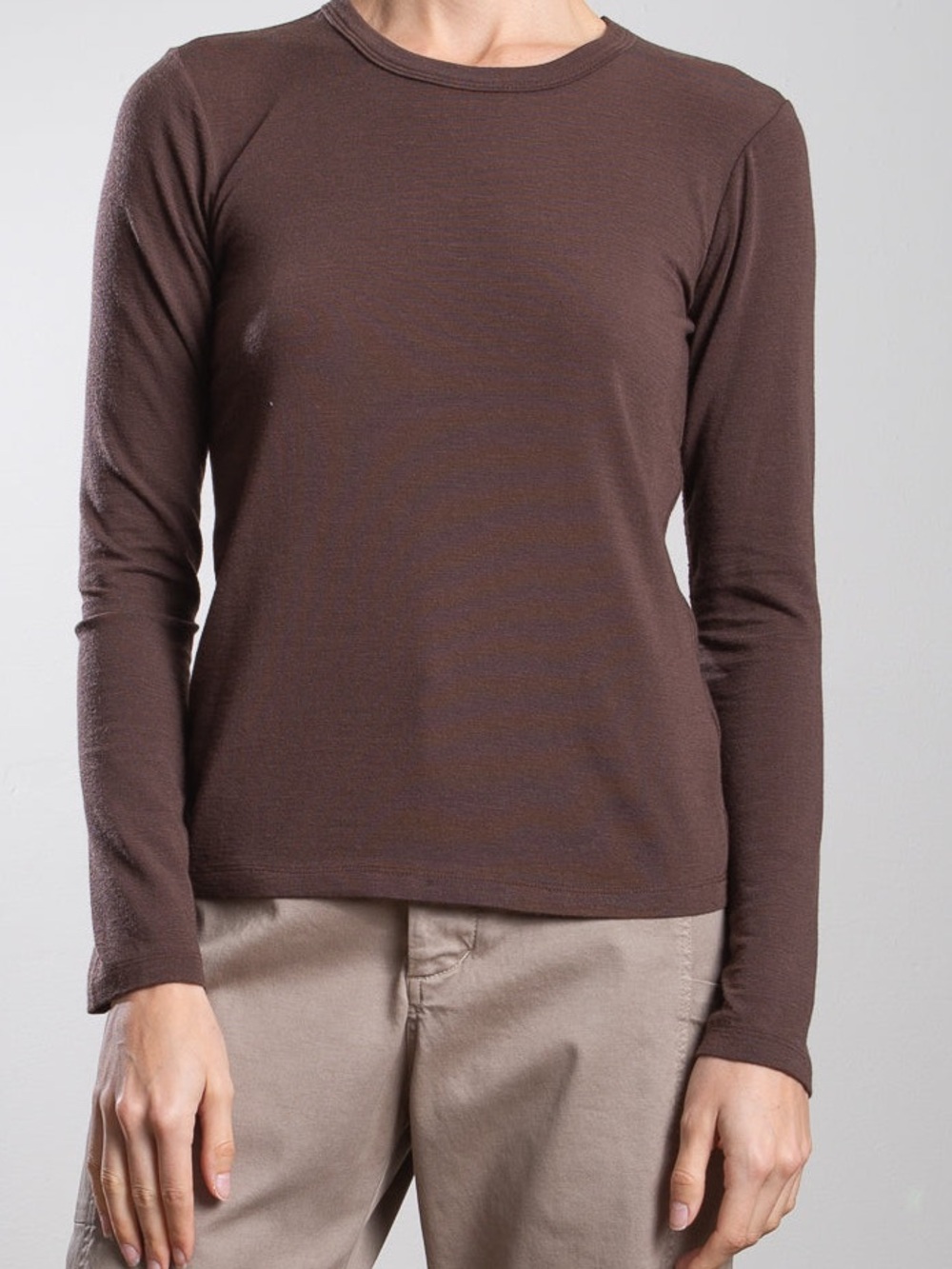 PHARAOH Jimmy Fine Knit Crewneck Long-Sleeve cashmere Jersey Tee 1/S